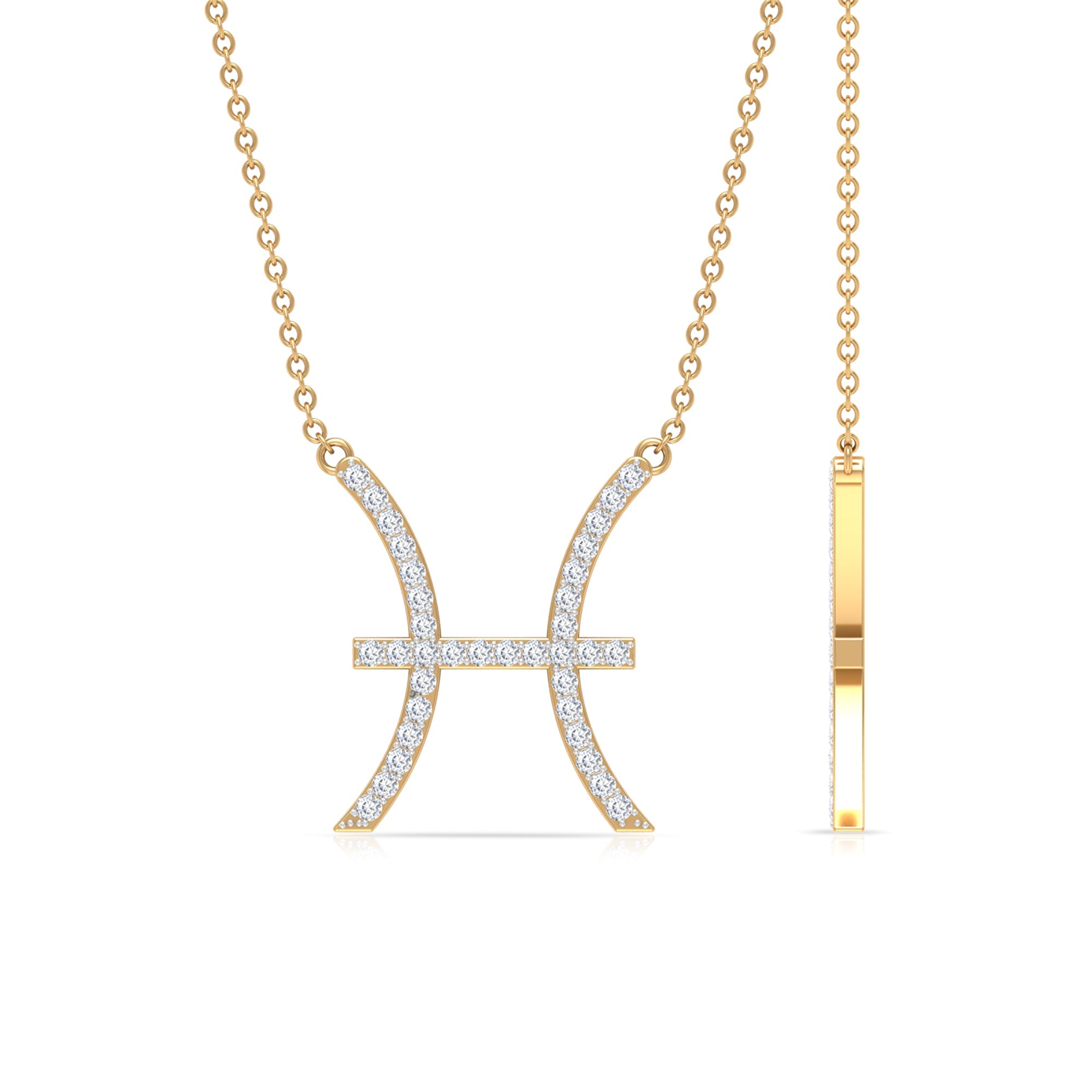 Certified Lab Diamond Pisces Zodiac Sign Necklace