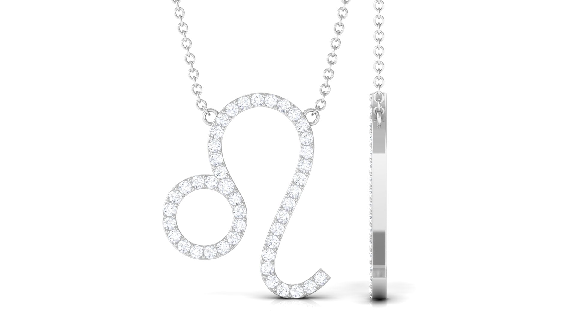 Lab Grown Diamond Leo Zodiac Necklace