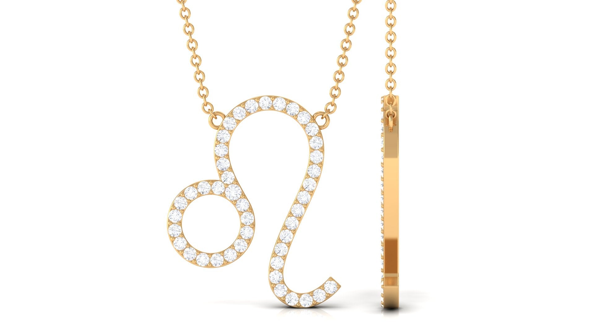 Lab Grown Diamond Leo Zodiac Necklace