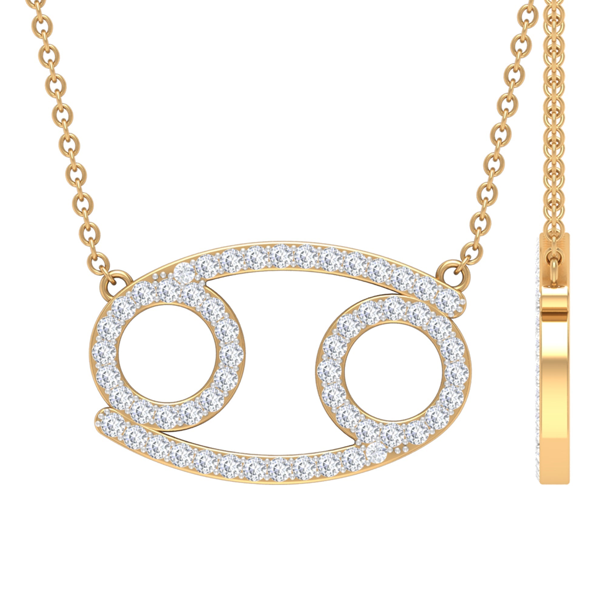 Certified Lab Grown Diamond Star Sign Cancer Necklace