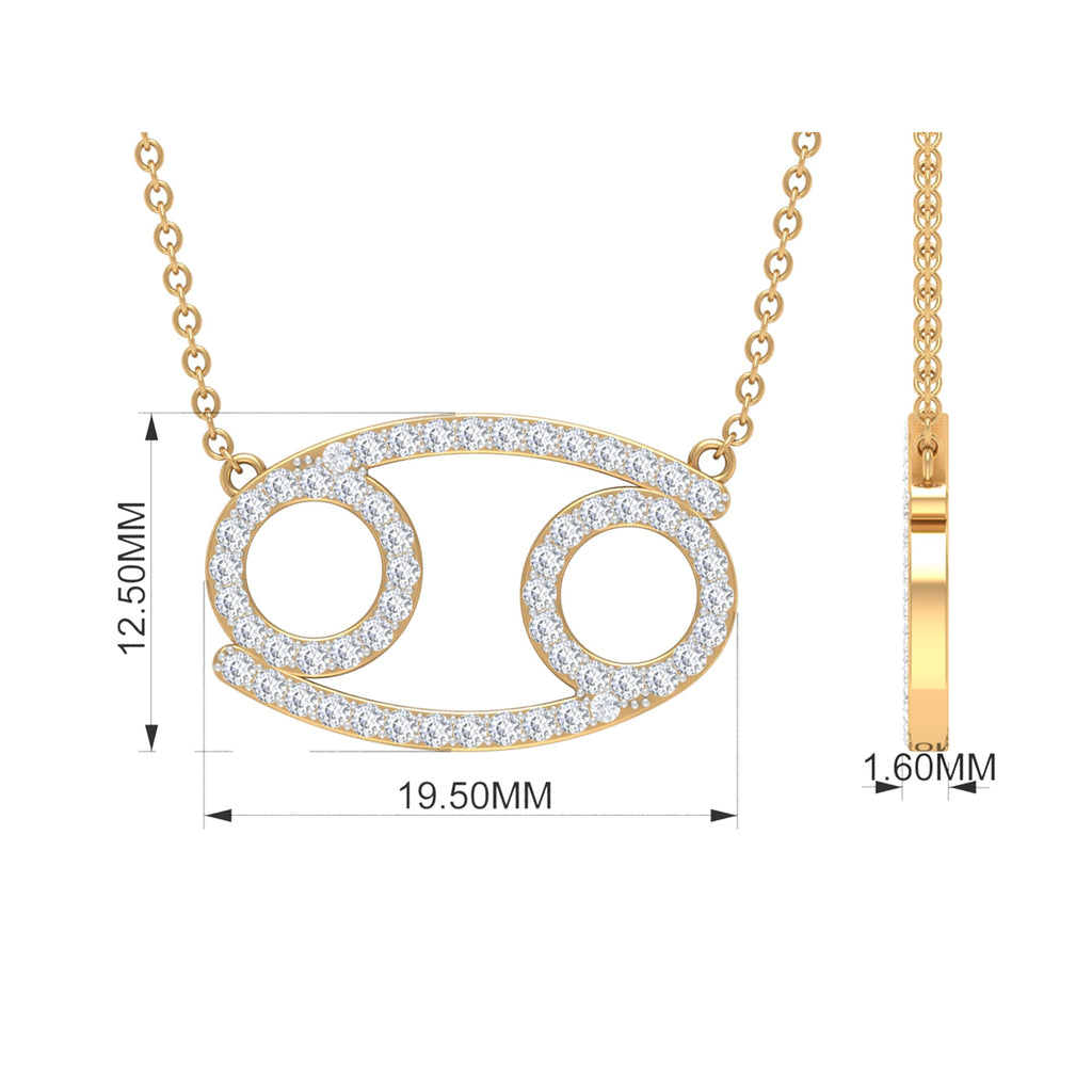 Certified Lab Grown Diamond Star Sign Cancer Necklace