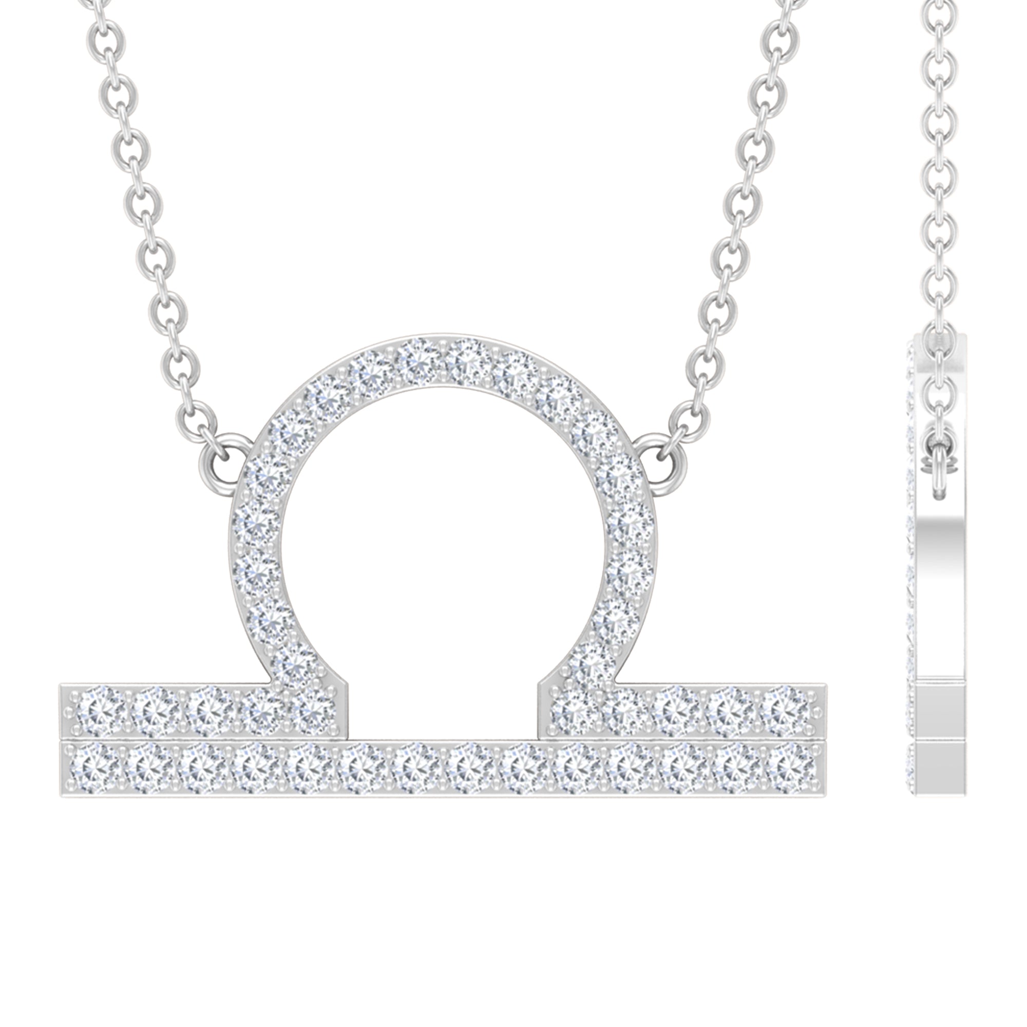 Lab Grown Diamond Libra Zodiac Sign Necklace