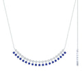 Princess Cut Lab Grown Blue Sapphire Statement Necklace With Certificate