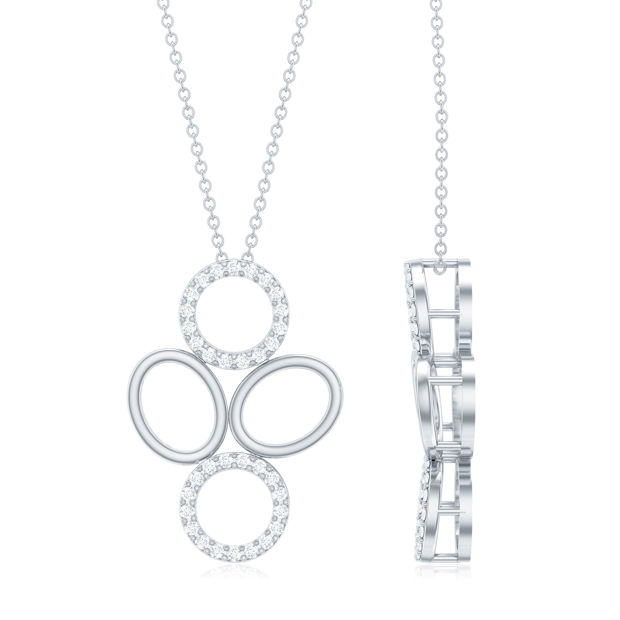 Certified Diamond Contemporary Necklace For Her