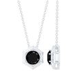 Lab Grown Black Diamond Hexagon Pendant Necklace