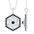 Certified Genuine Black Onyx Flower Necklace for Women