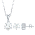 Certified Round Shape Moissanite Solitaire Jewelry Set