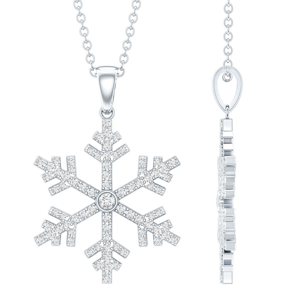 Genuine Diamond Snowflake Pendant for Women