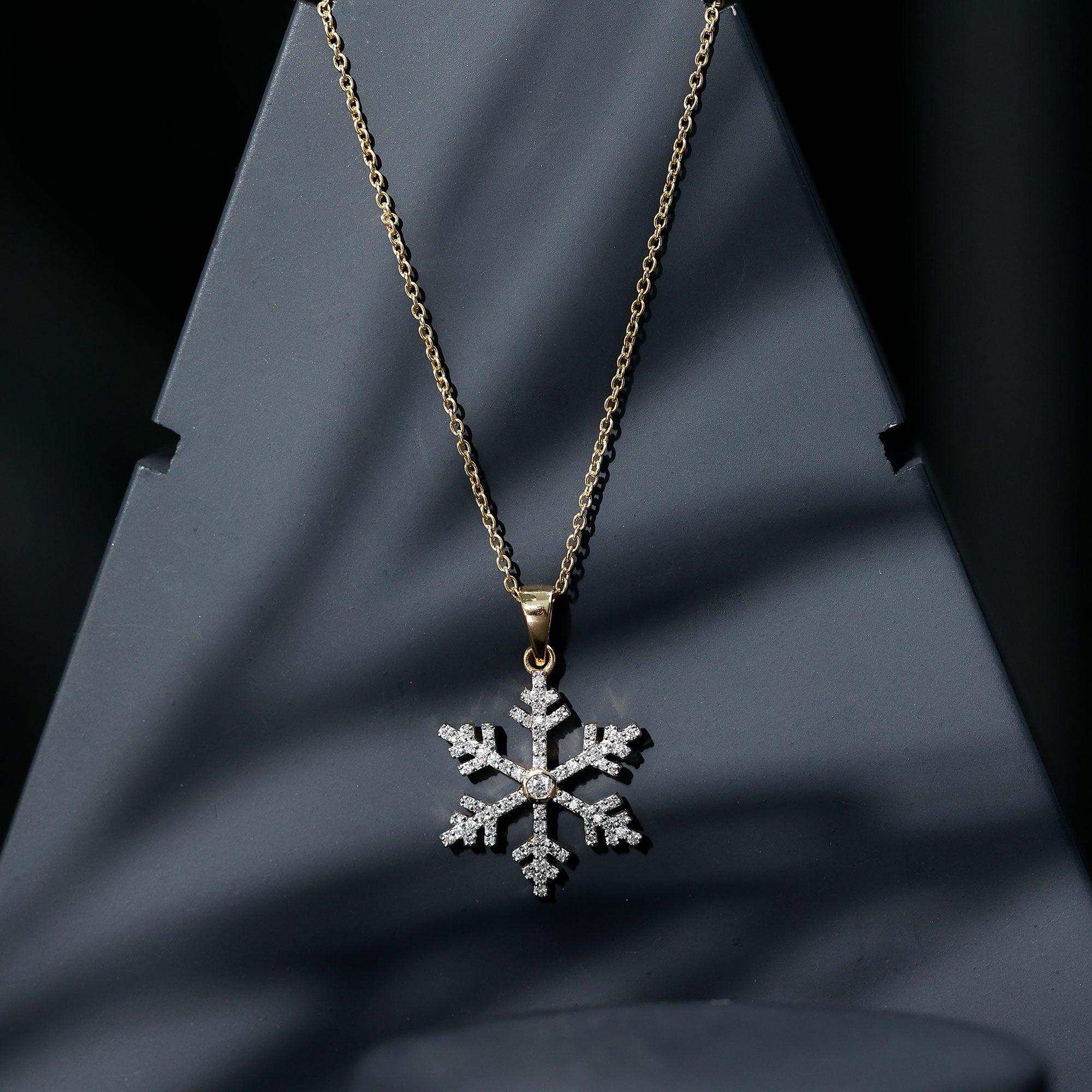 Genuine Diamond Snowflake Pendant for Women