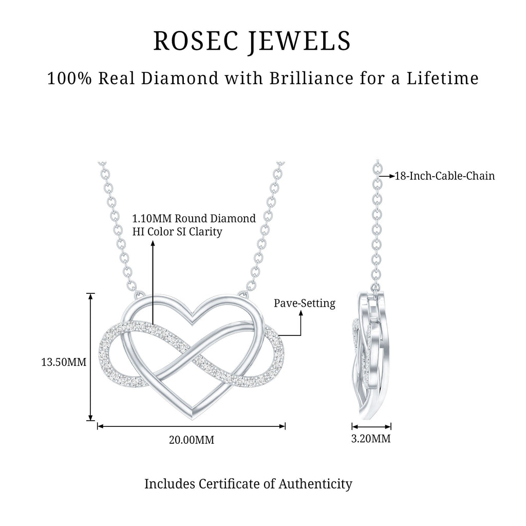 Certified Diamond Infinity Heart Necklace
