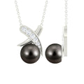 Tahitian Pearl and Diamond XO Necklace