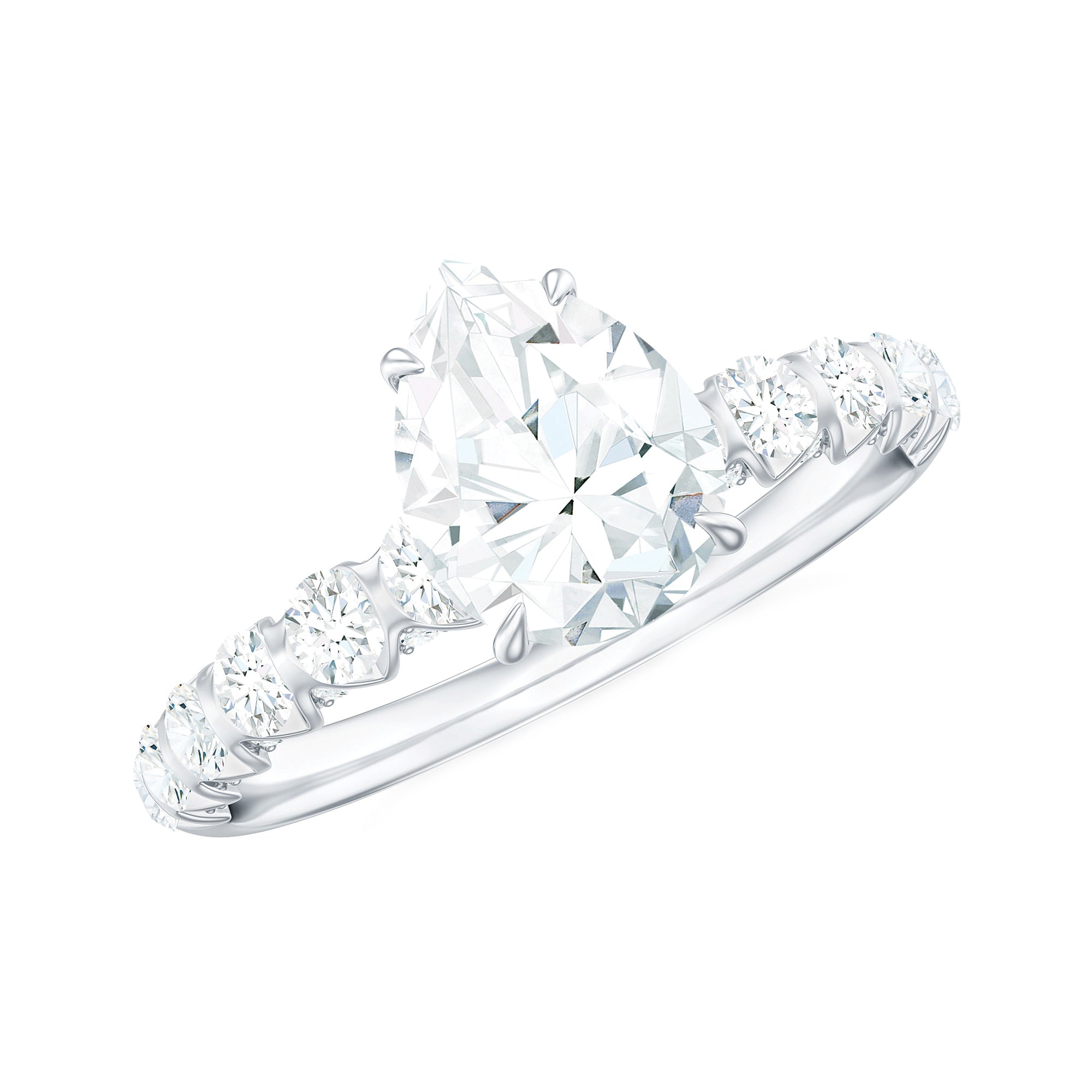 Pear Shaped Moissanite Solitaire Engagement Ring