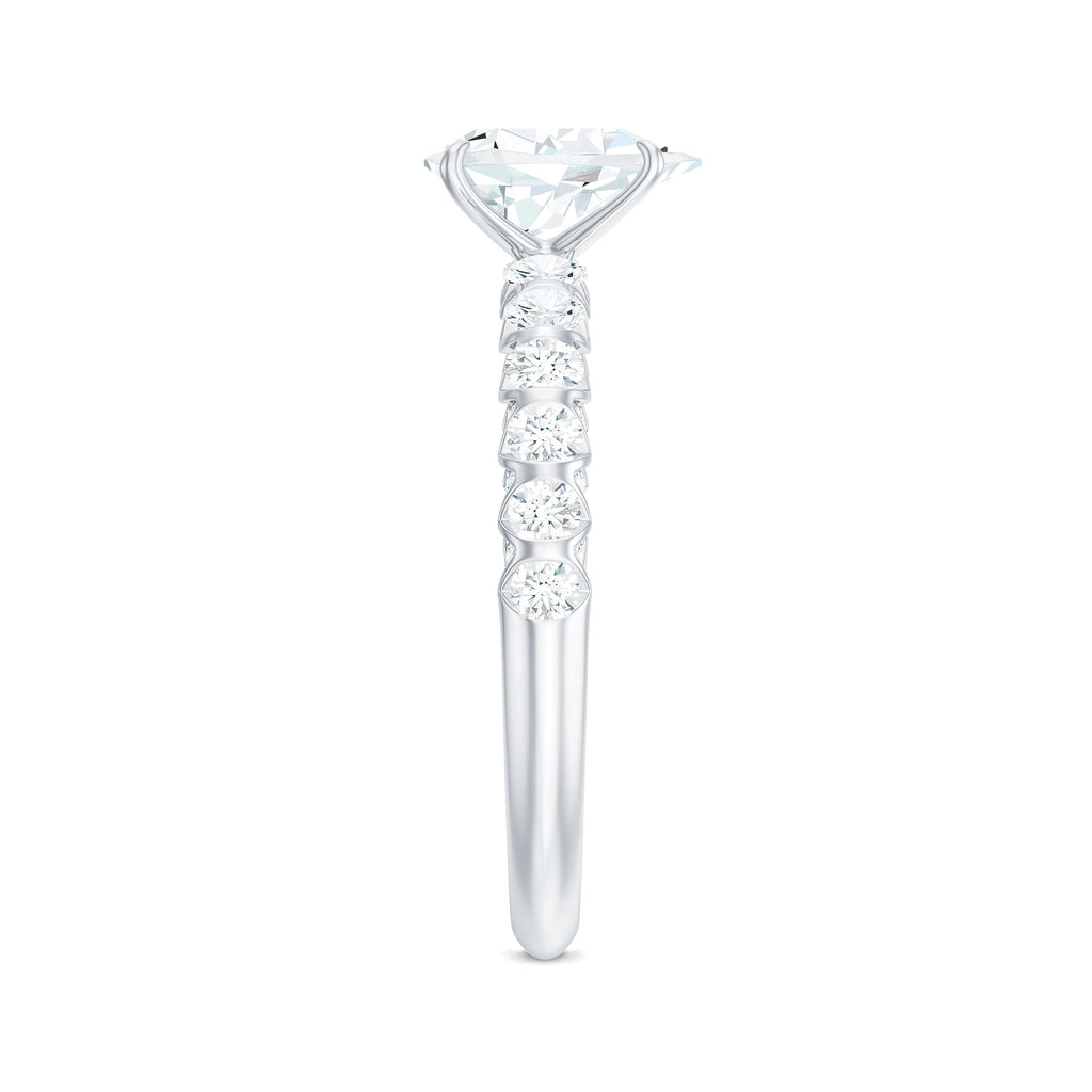 Pear Shaped Moissanite Solitaire Engagement Ring