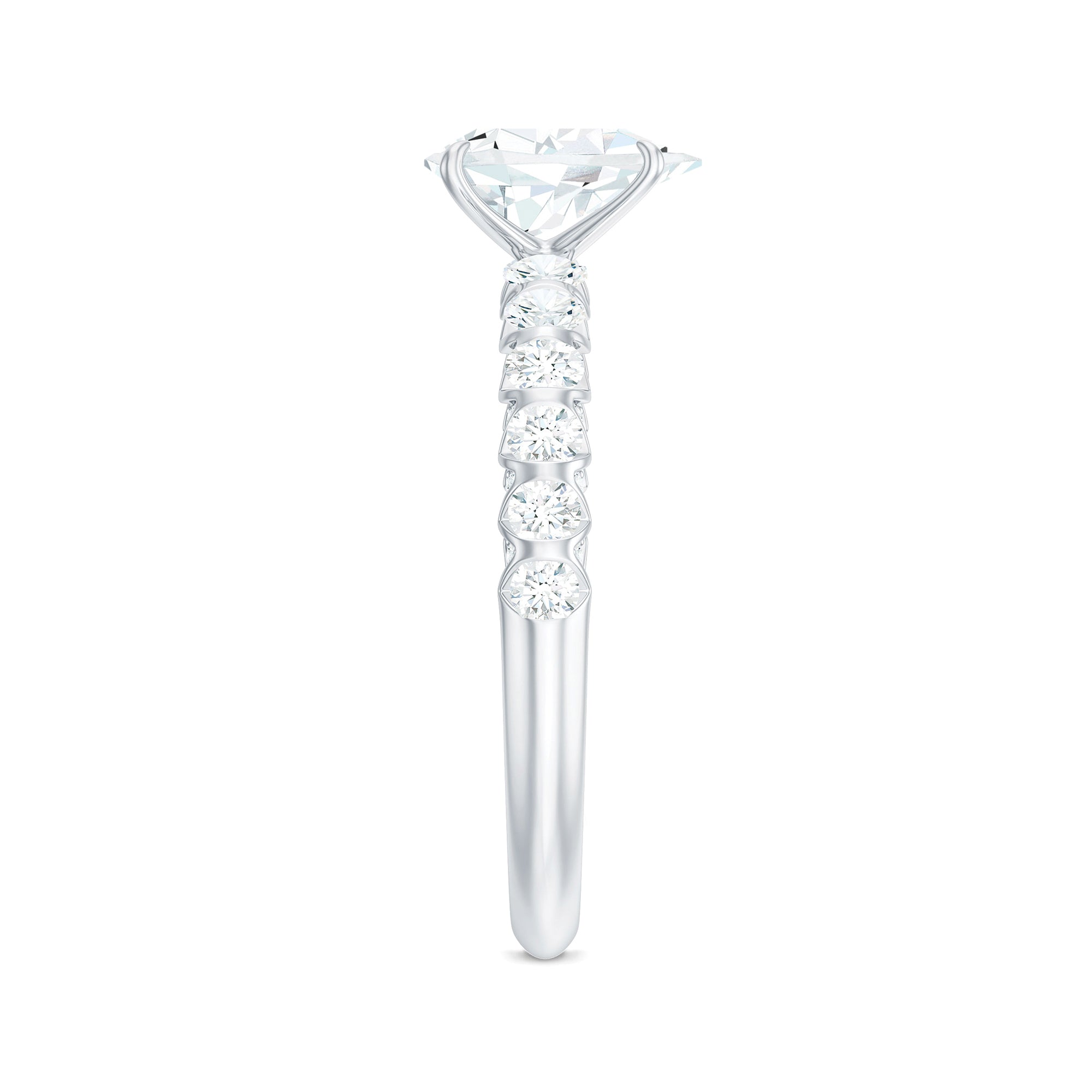 Pear Shaped Moissanite Solitaire Engagement Ring