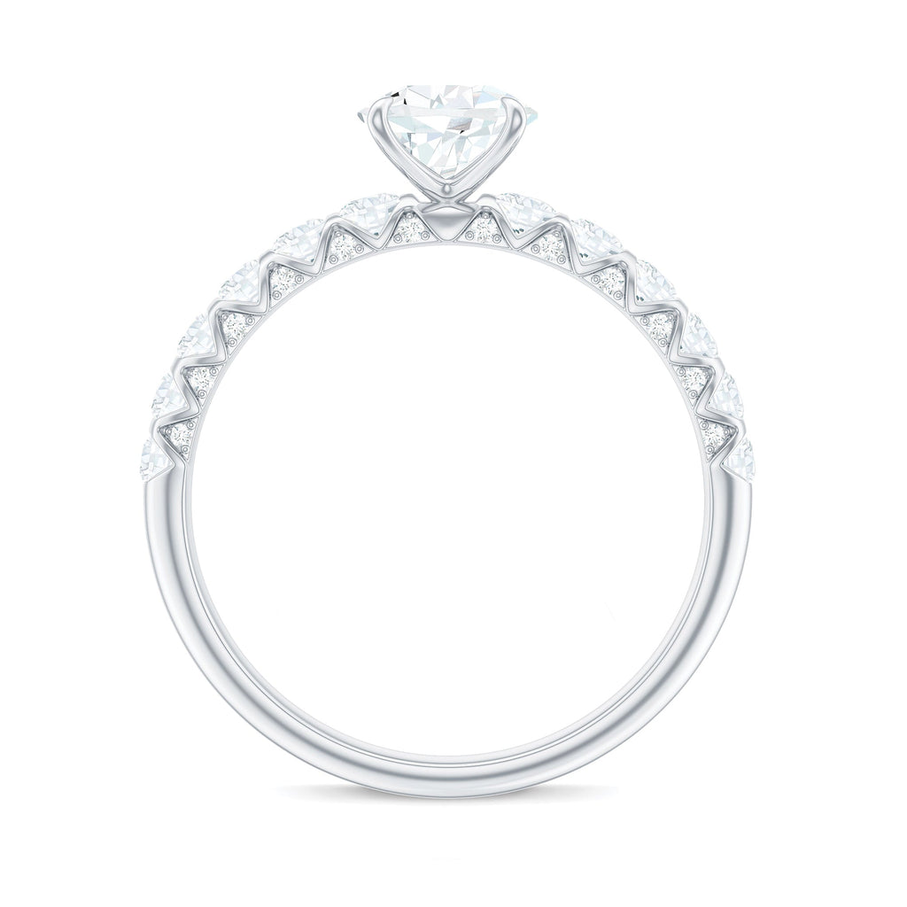 Pear Shaped Moissanite Solitaire Engagement Ring