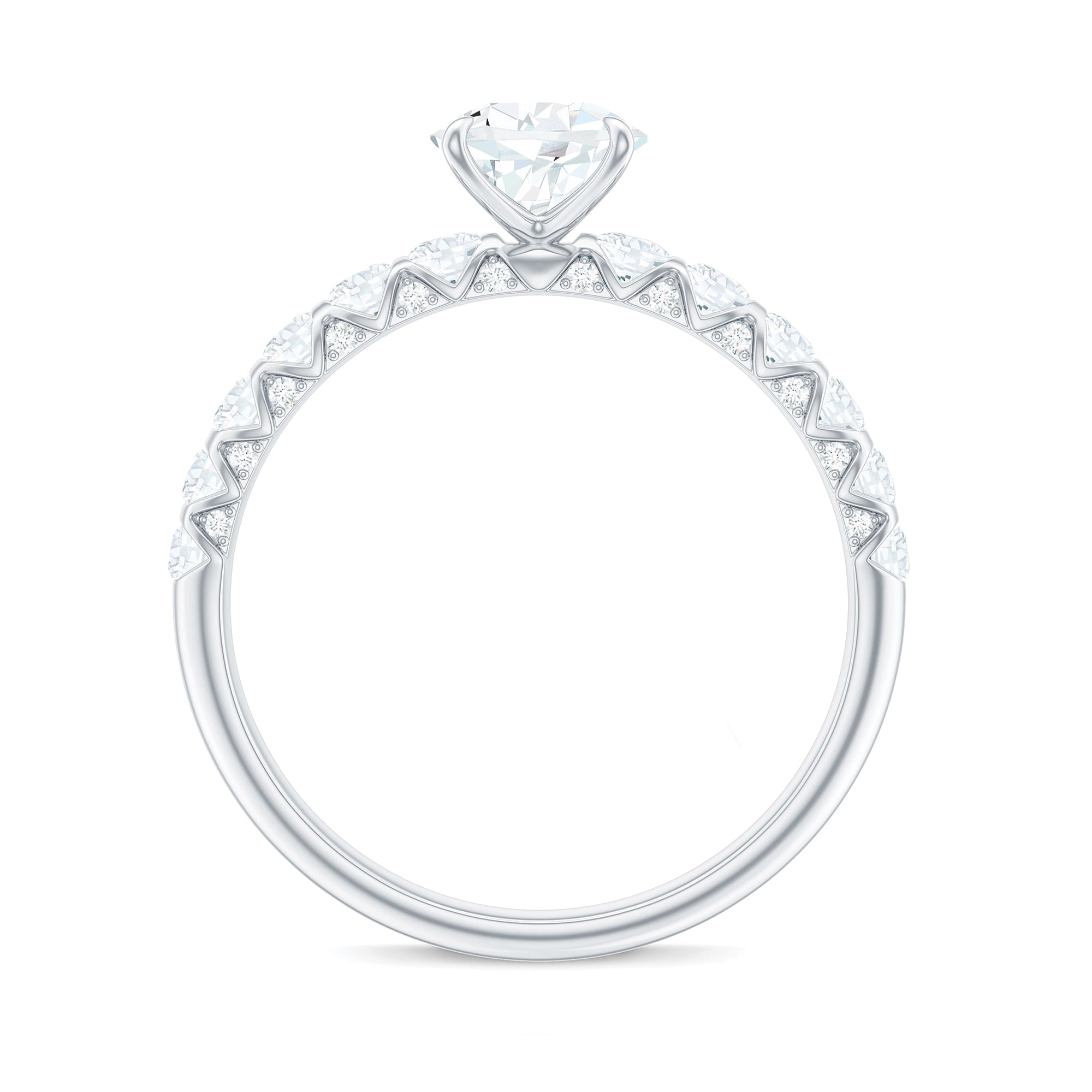 Pear Shaped Moissanite Solitaire Engagement Ring