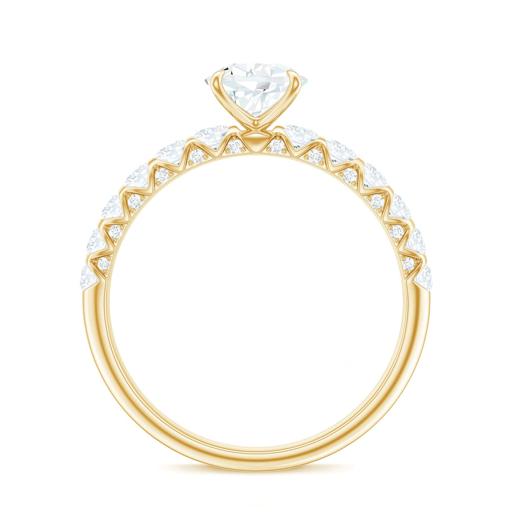 Pear Shaped Moissanite Solitaire Engagement Ring