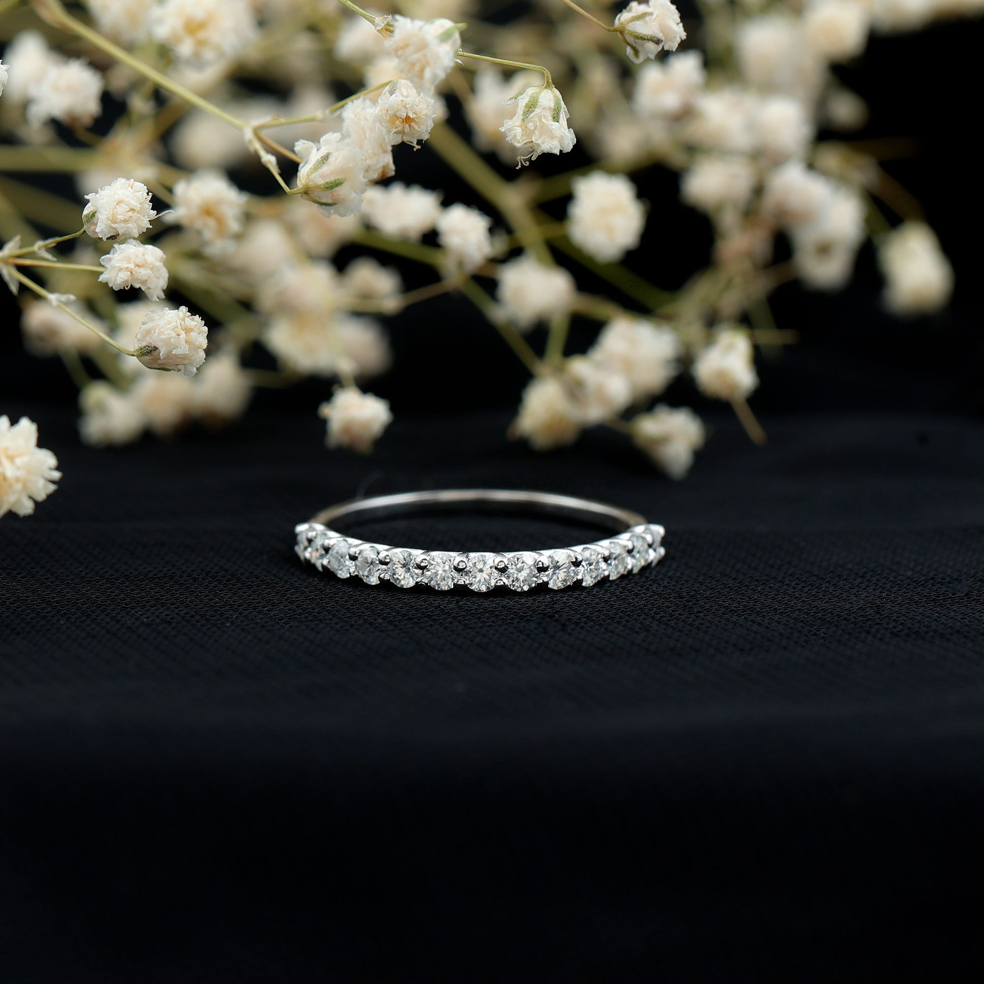 Round Cut Diamond Stackable Eternity Band
