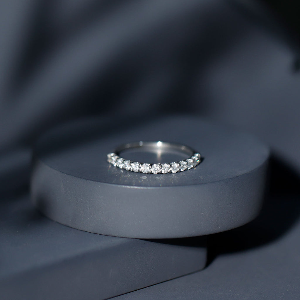 Round Cut Diamond Stackable Eternity Band