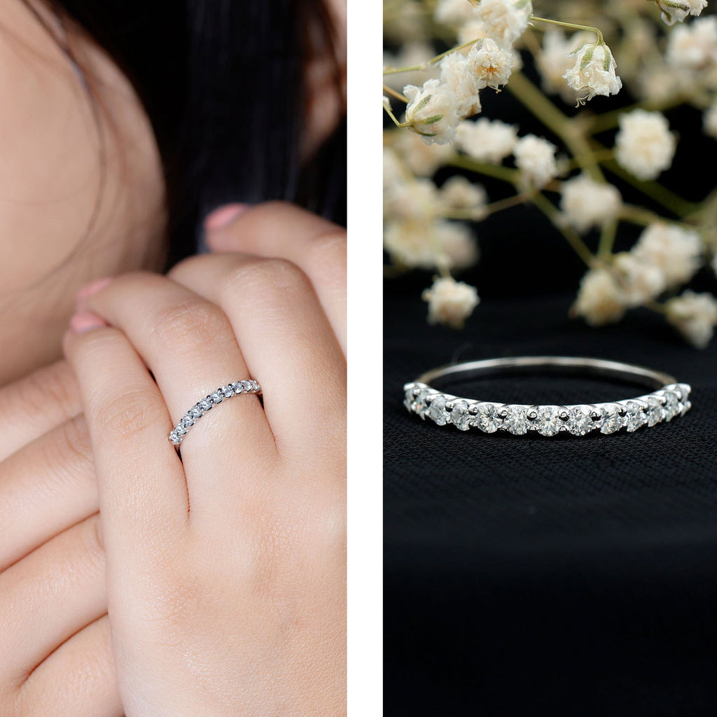 Round Cut Diamond Stackable Eternity Band