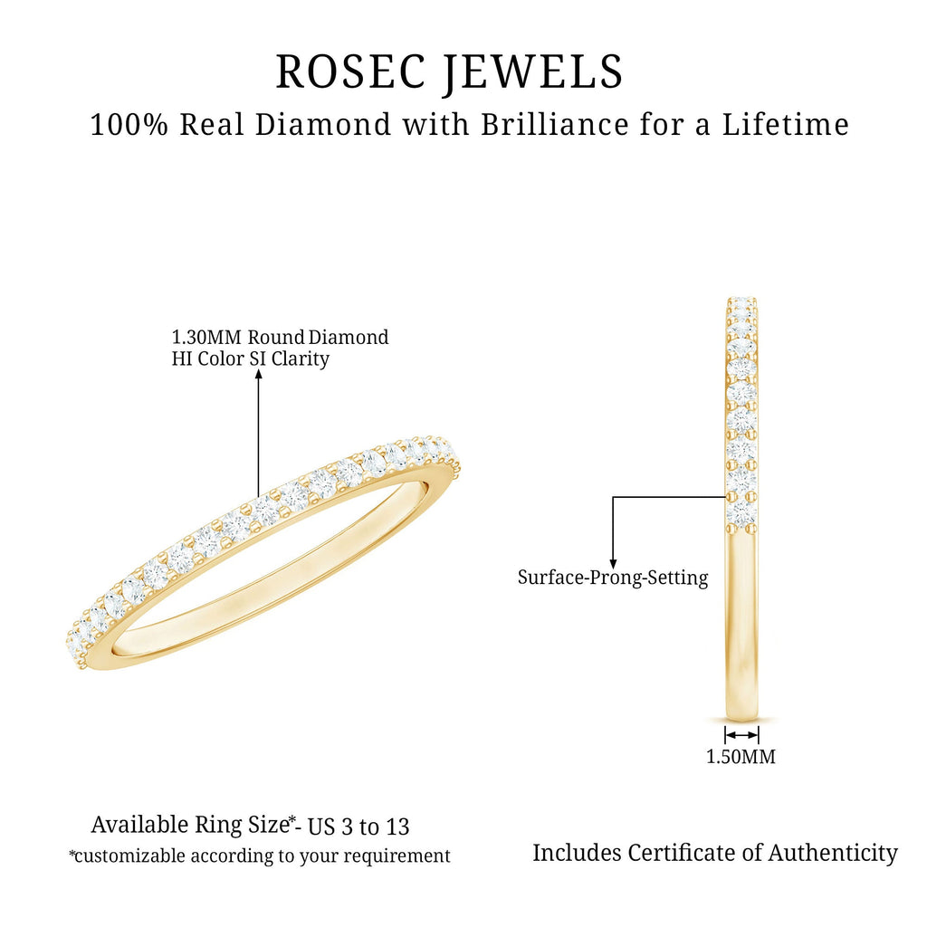 Round Cut Diamond Stackable Eternity Band