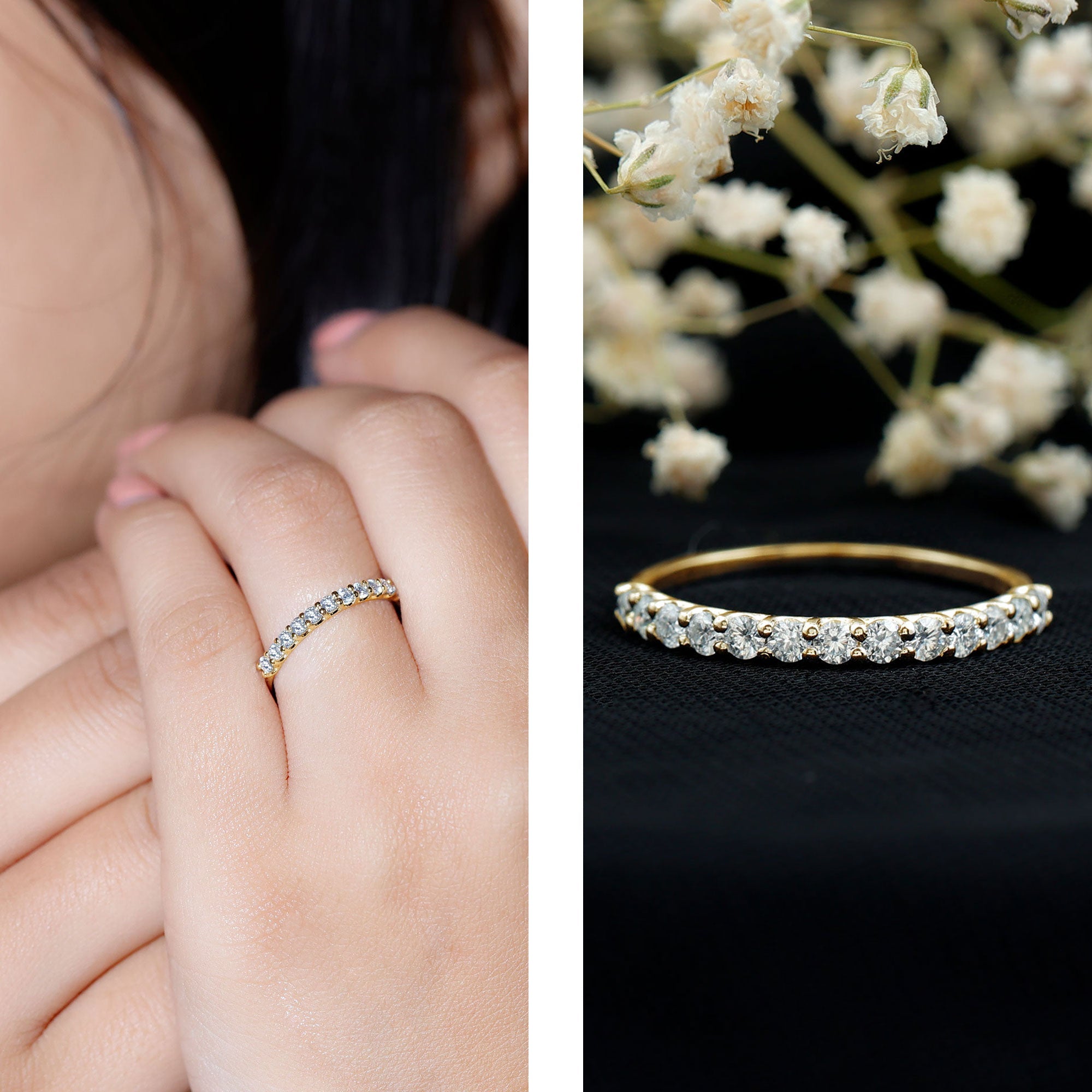 Round Cut Diamond Stackable Eternity Band