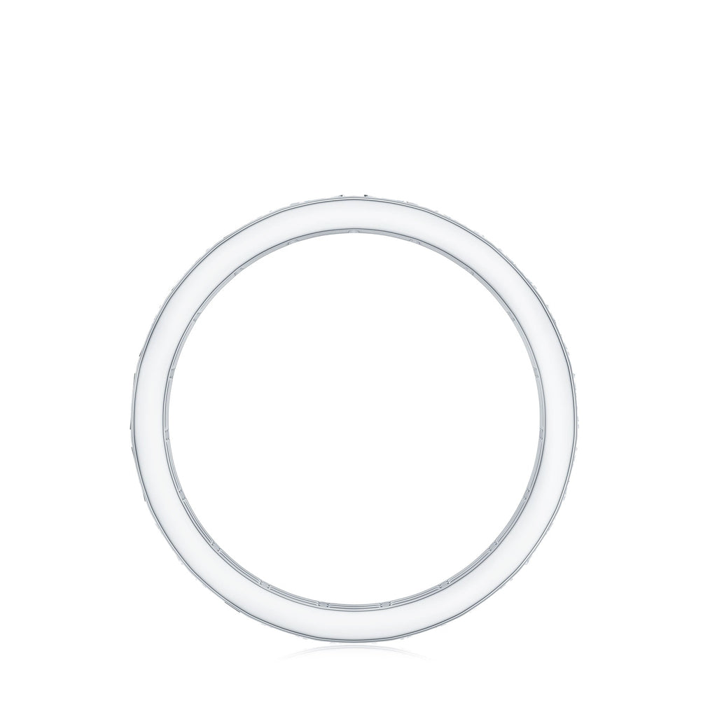 Baguette Cut Certified Moissanite Two Row Eternity Band