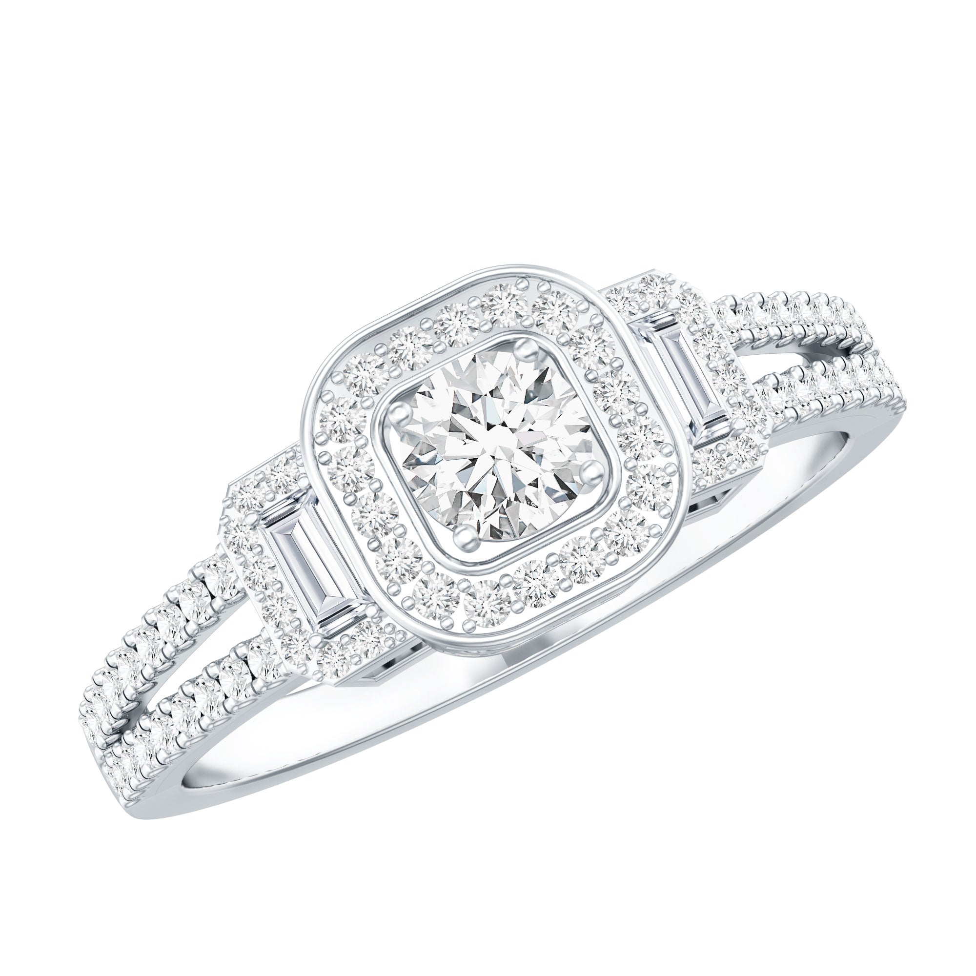Certified Moissanite Vintage Inspired Engagement Ring