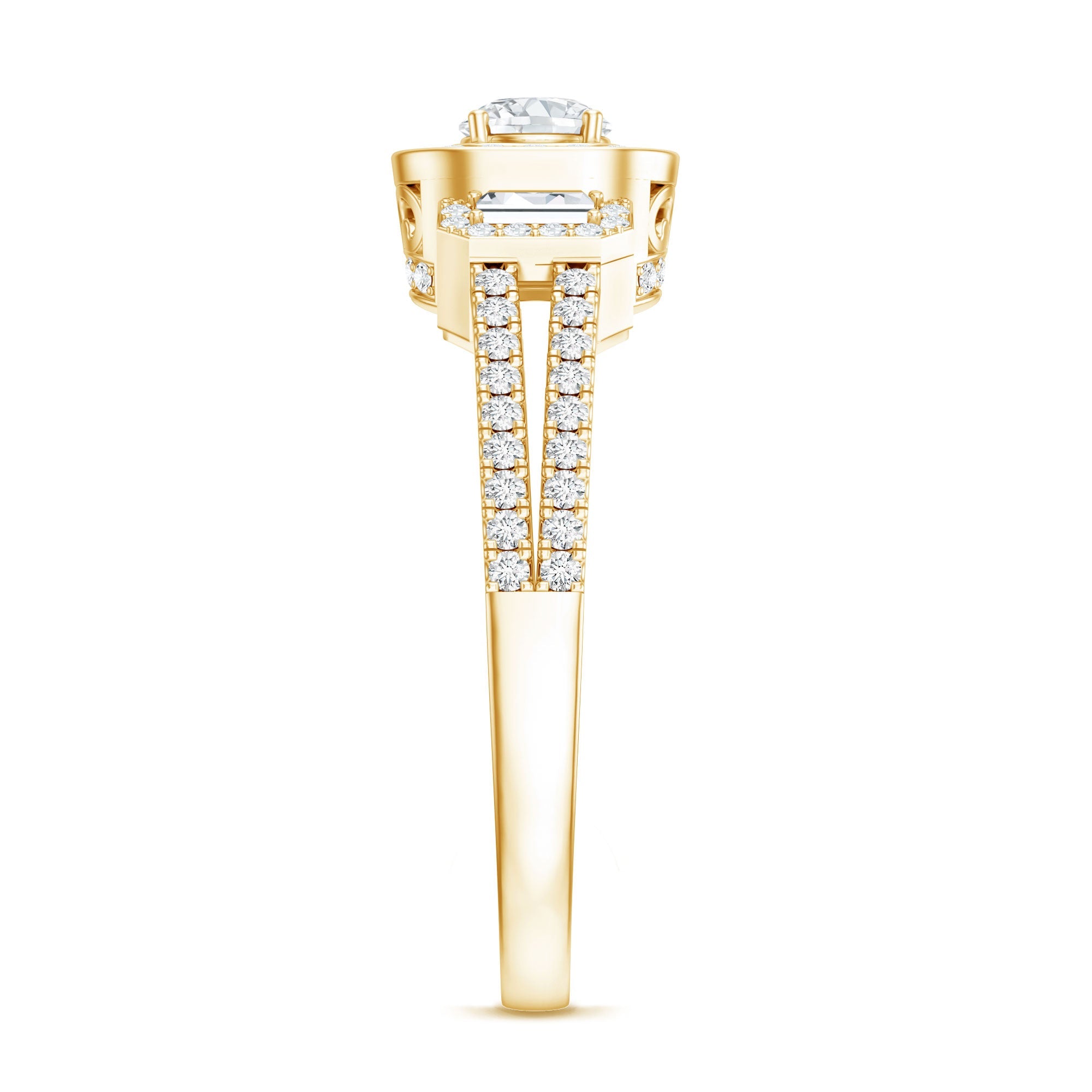 Certified Moissanite Vintage Inspired Engagement Ring