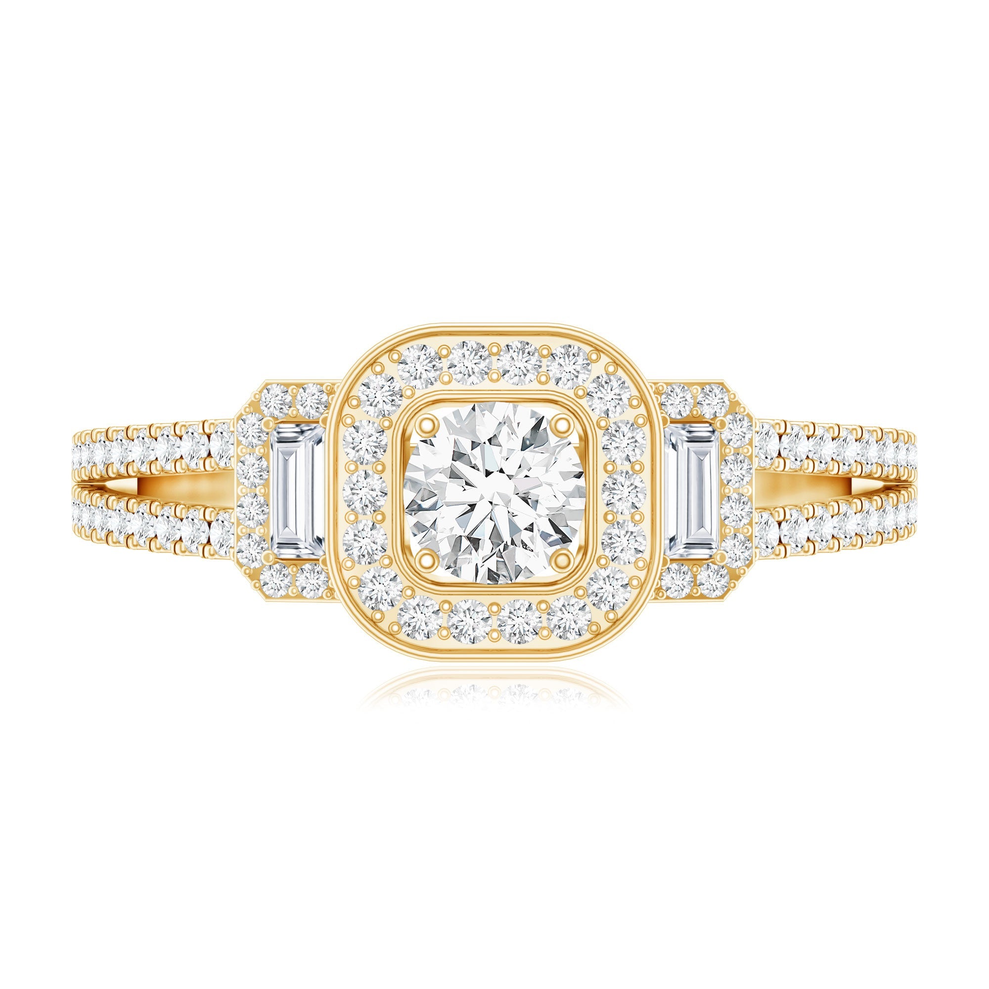 Certified Moissanite Vintage Inspired Engagement Ring