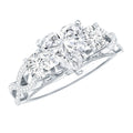 1.5 Carat Heart Moissanite 3 Stone Engagement Ring in Crossover Band