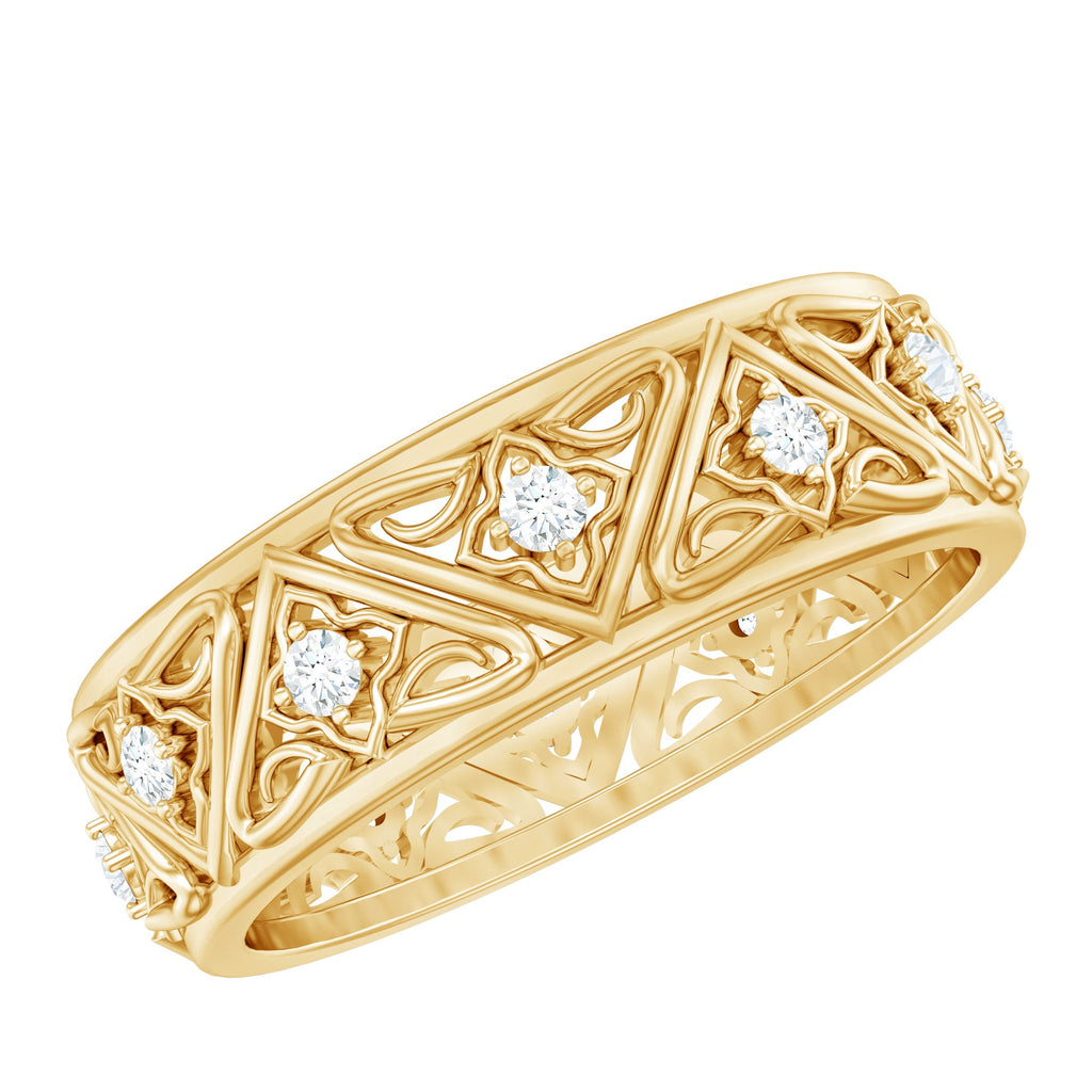 Vintage Style Diamond Wedding Band Ring