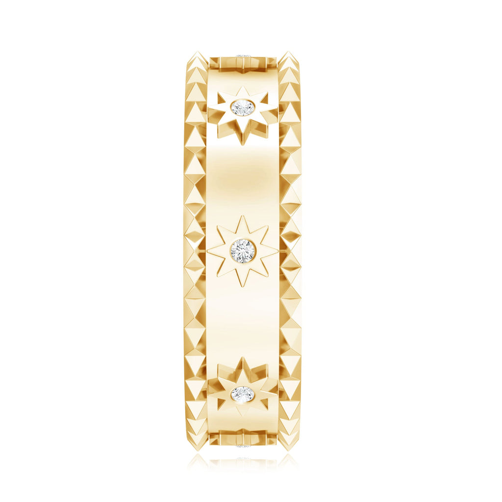 Vintage Inspired Lab Grown Diamond Starburst Wedding Band