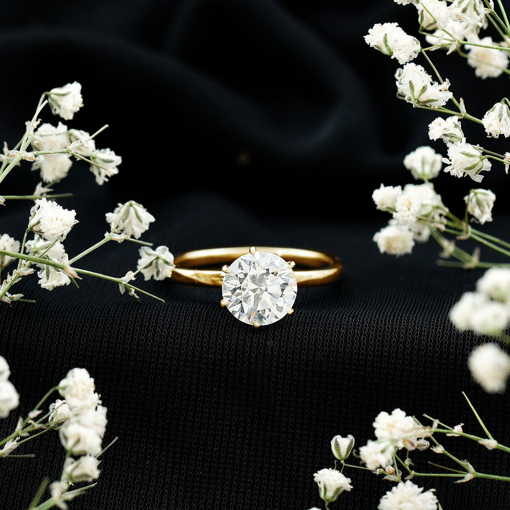 2 Carat Lab Grown Diamond Solitaire Engagement Ring with Hidden Halo