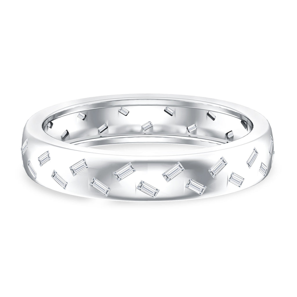 Baguette Cut Lab Grown Diamond Wedding Band With Certificate