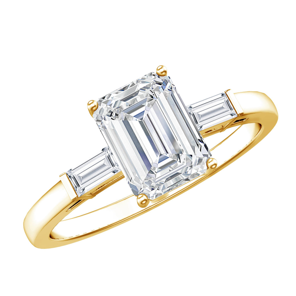 1.8 Carat Lab Grown Diamond Emerald Cut Engagement Ring