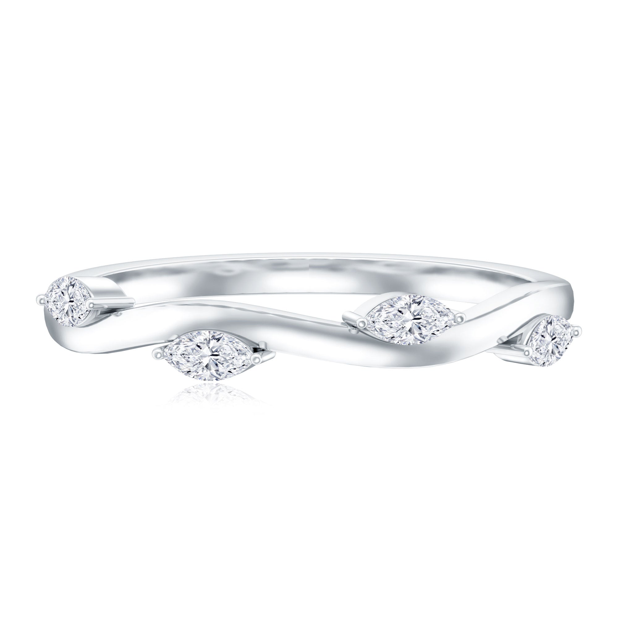 Marquise Cut Lab Grown Diamond Wedding Band