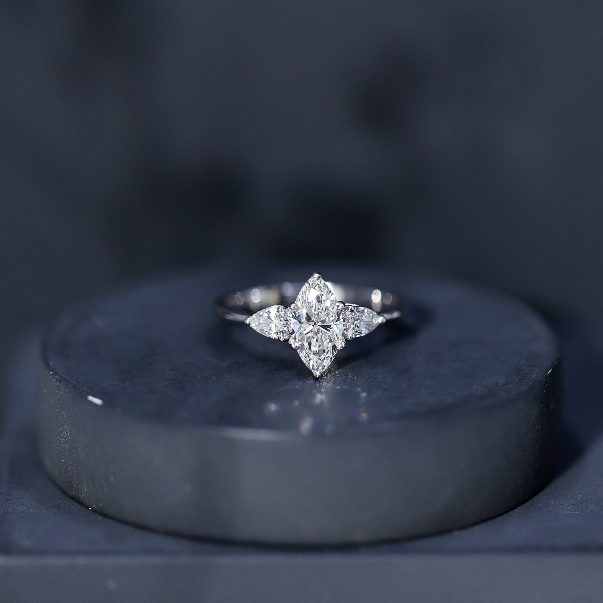 Certified Lab Grown Diamond Three Stone Engagement Ring for Women