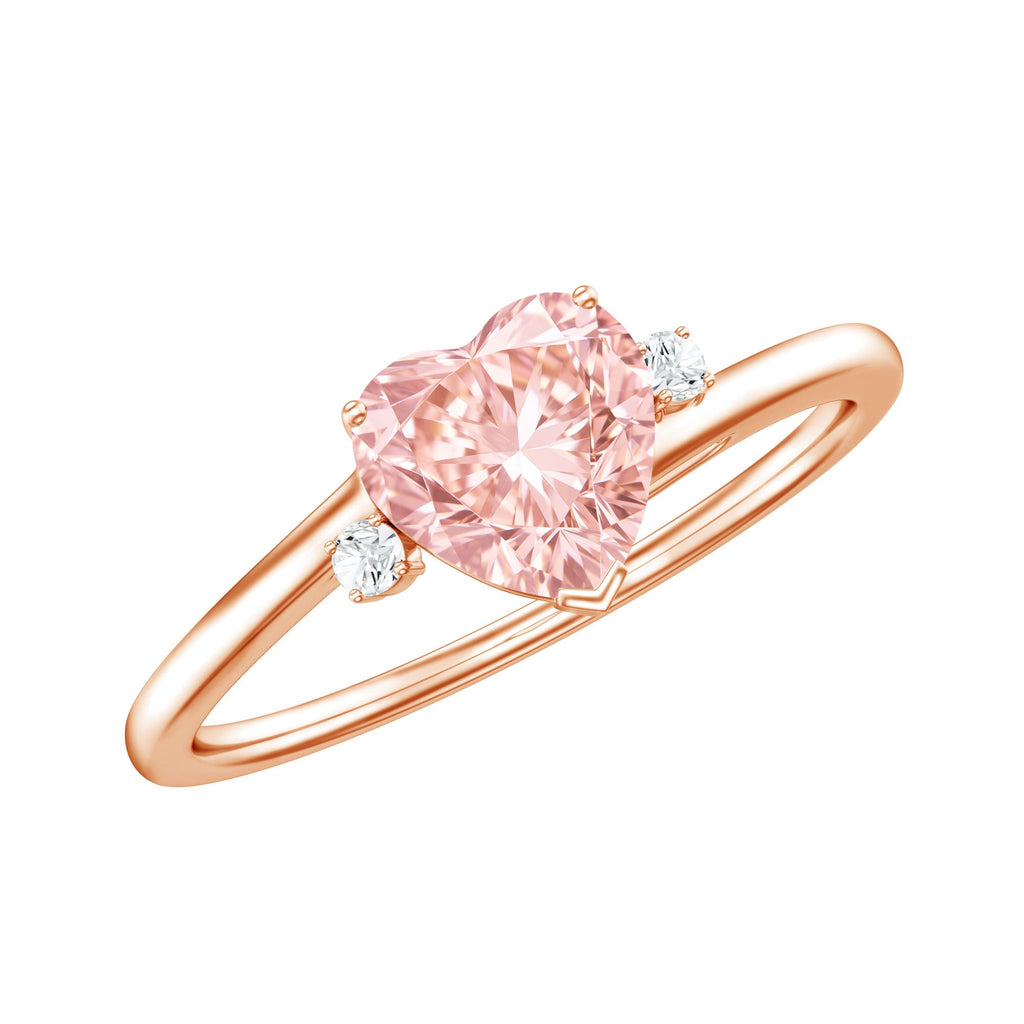 IGI Certified 1 CT Lab Grown Pink Diamond Heart Promise Ring