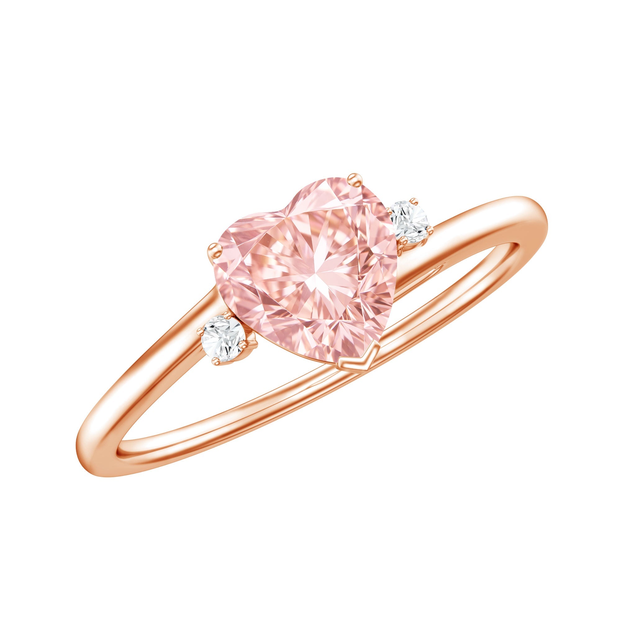 IGI Certified 1 CT Lab Grown Pink Diamond Heart Promise Ring