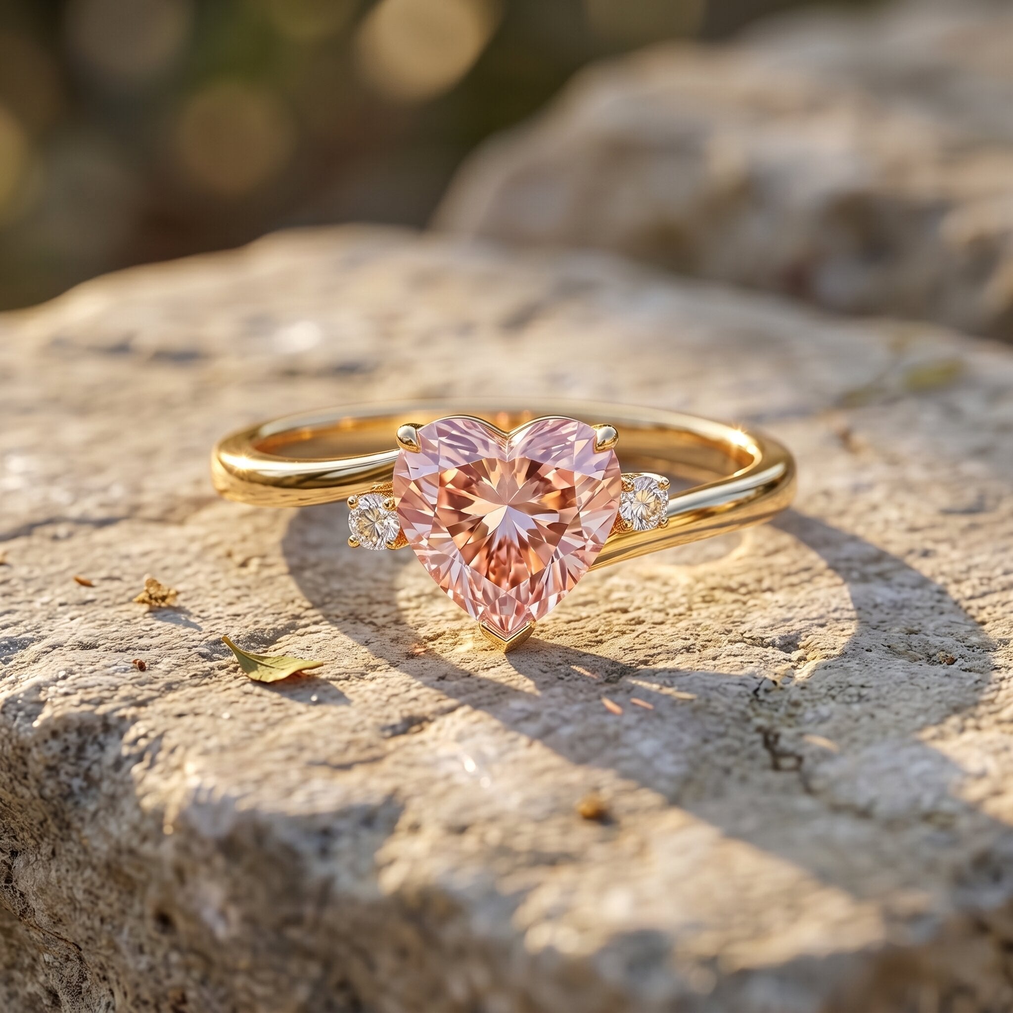 IGI Certified 1 CT Lab Grown Pink Diamond Heart Promise Ring