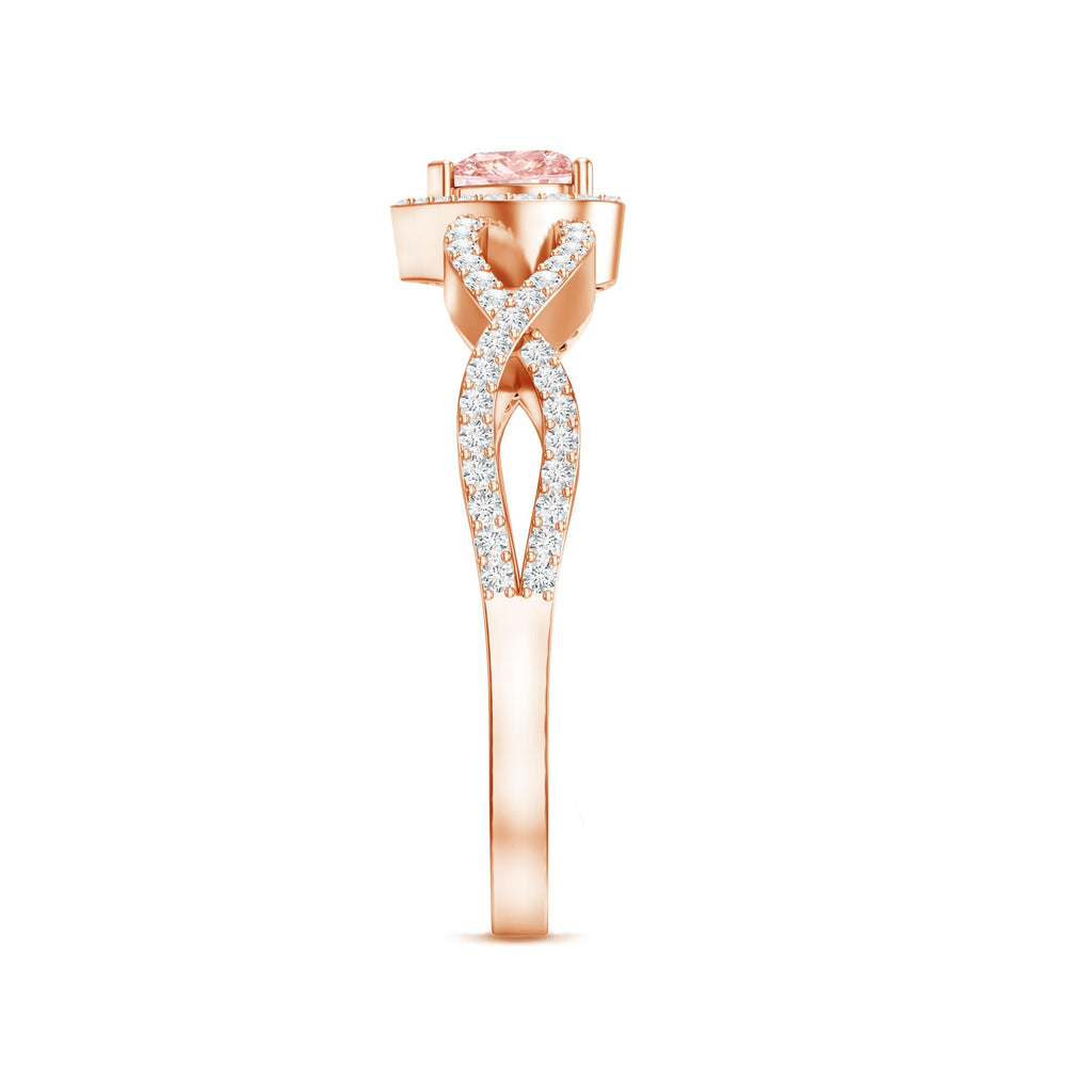 IGI Certified 1 Carat Lab Grown Pink and White Diamond Classic Engagement Ring