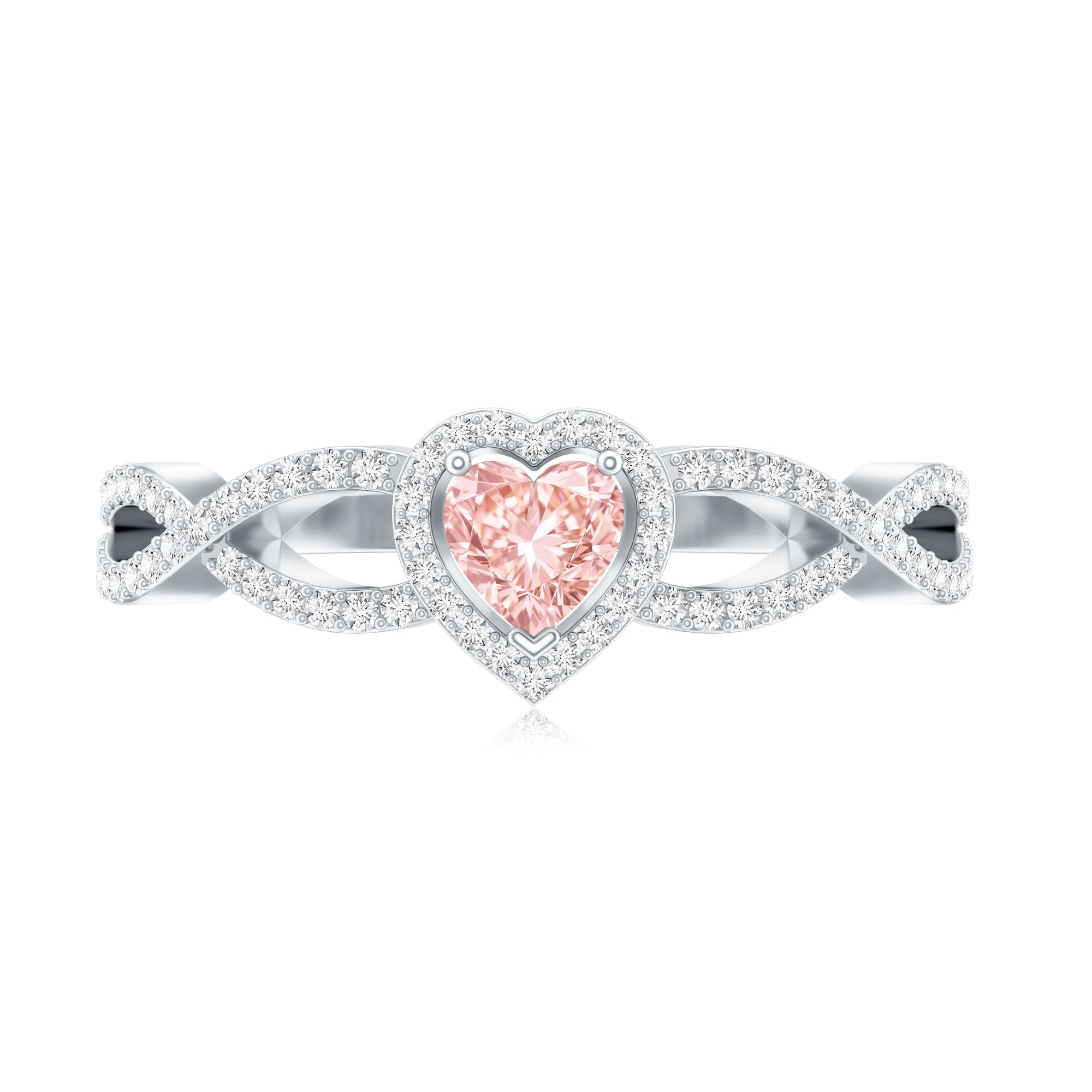 IGI Certified 1 Carat Lab Grown Pink and White Diamond Classic Engagement Ring