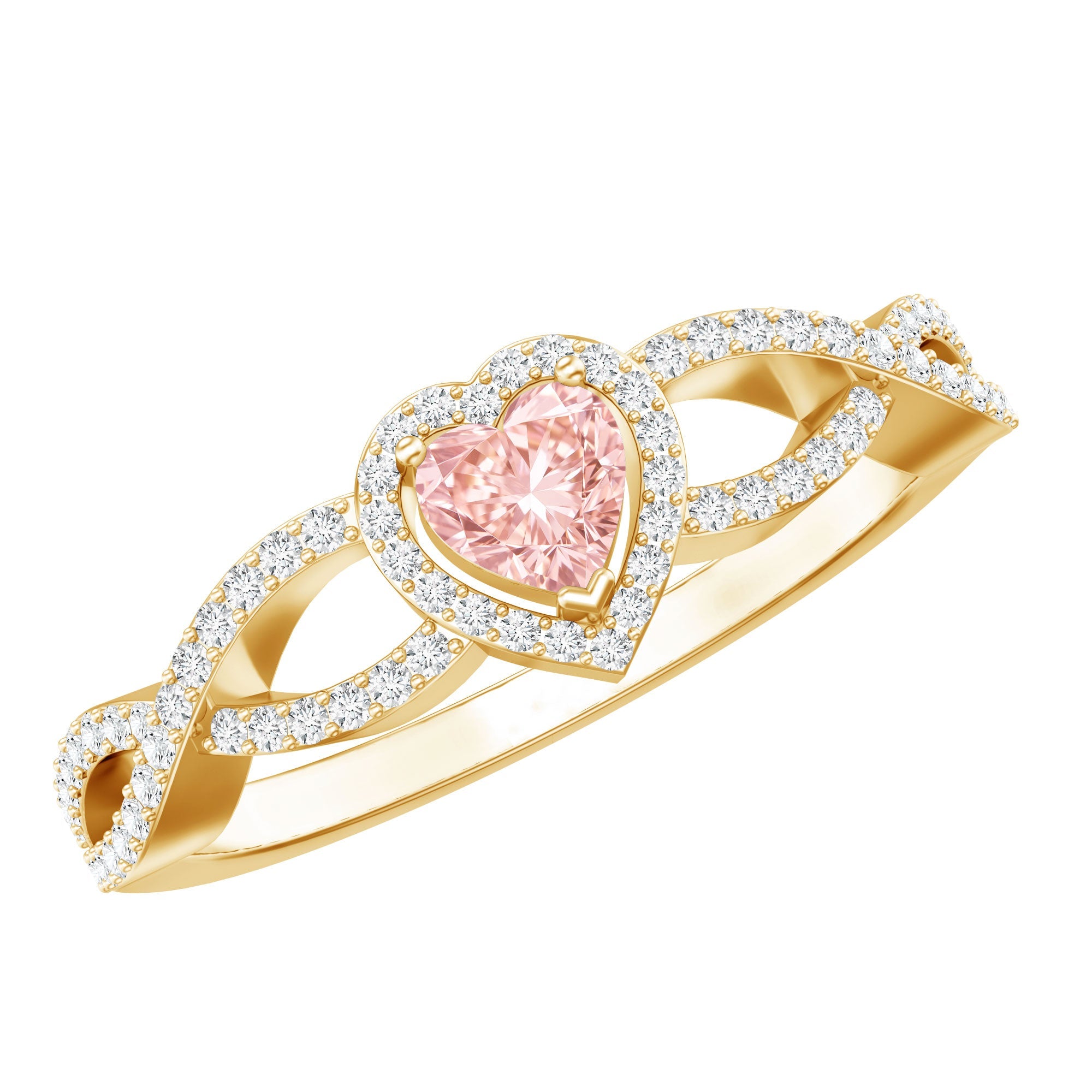 IGI Certified 1 Carat Lab Grown Pink and White Diamond Classic Engagement Ring