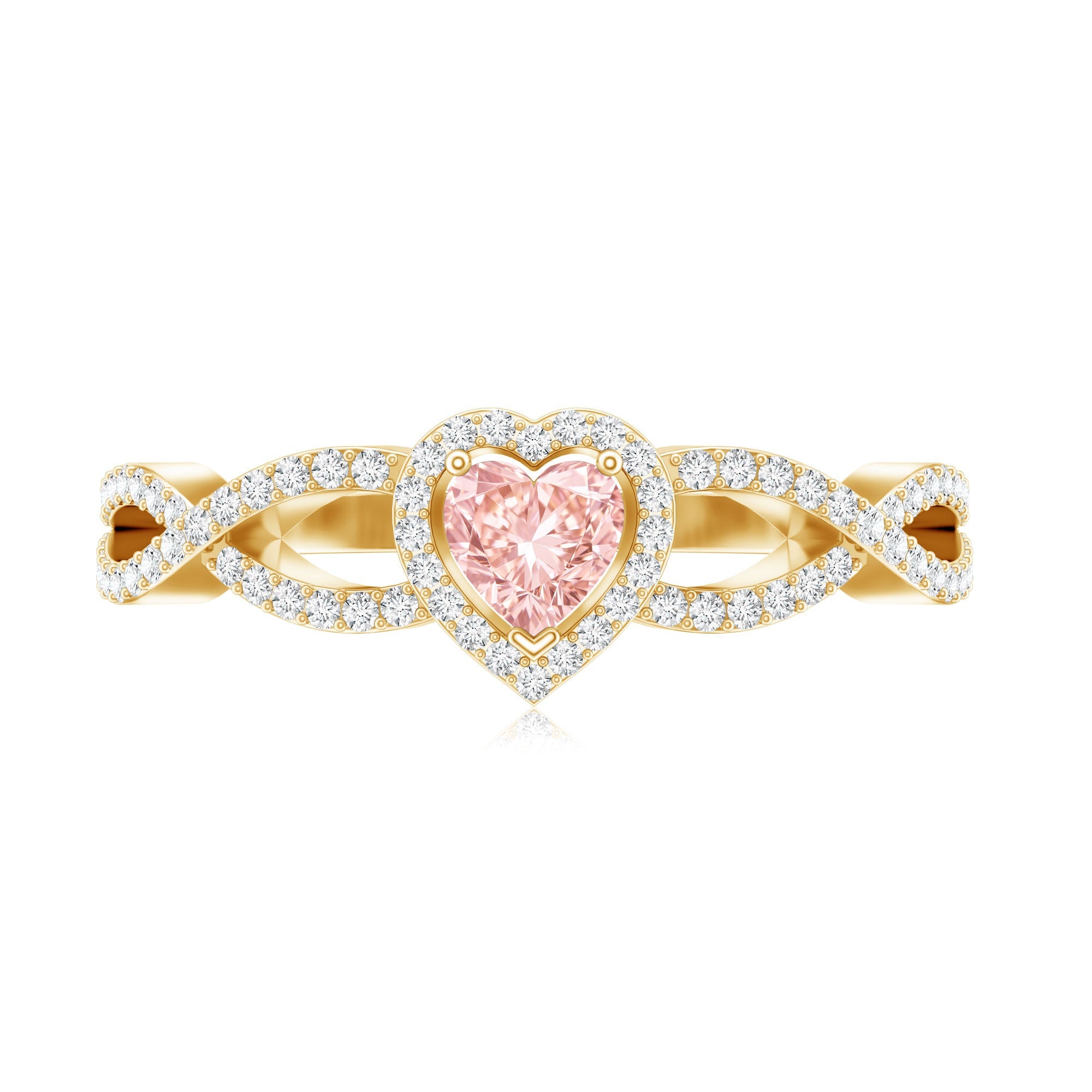 IGI Certified 1 Carat Lab Grown Pink and White Diamond Classic Engagement Ring