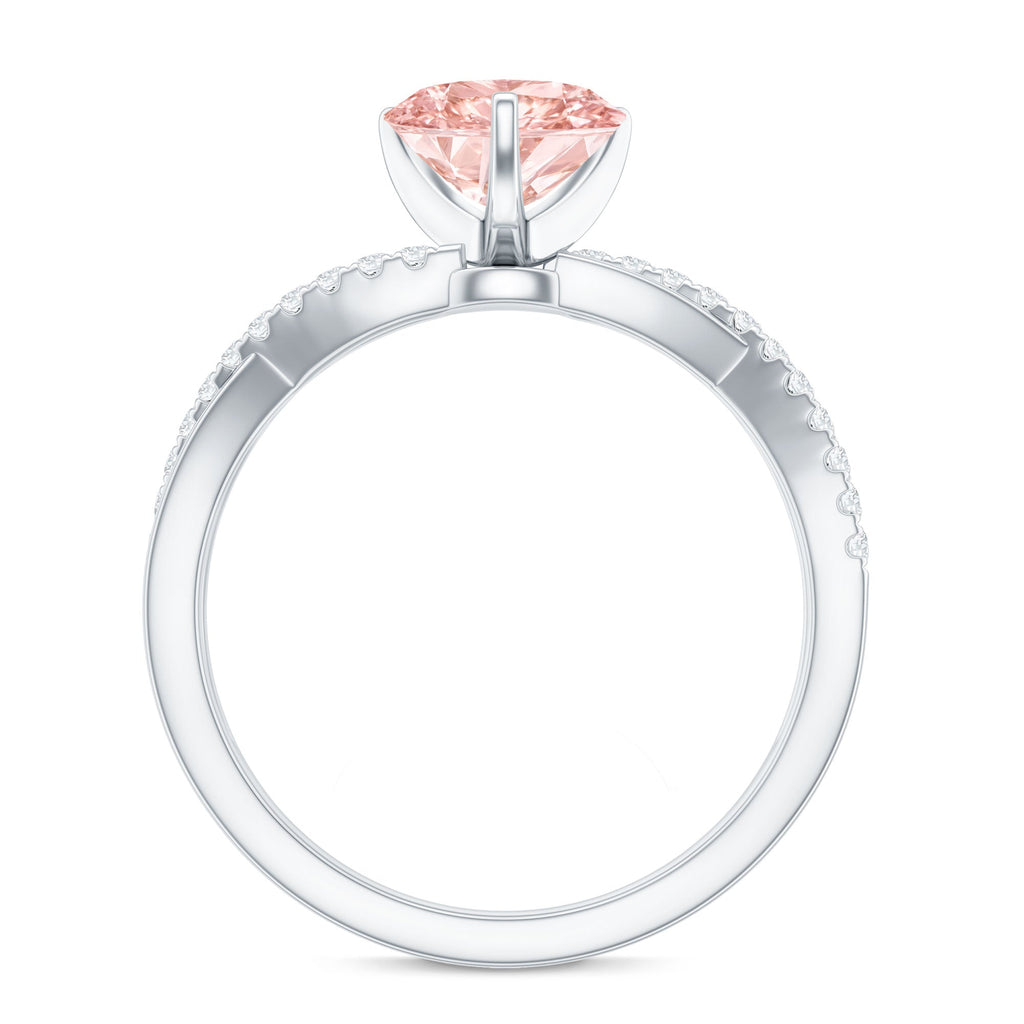 IGI Certified 1 CT Solitaire Lab Grown Pink Diamond Heart Engagement Ring