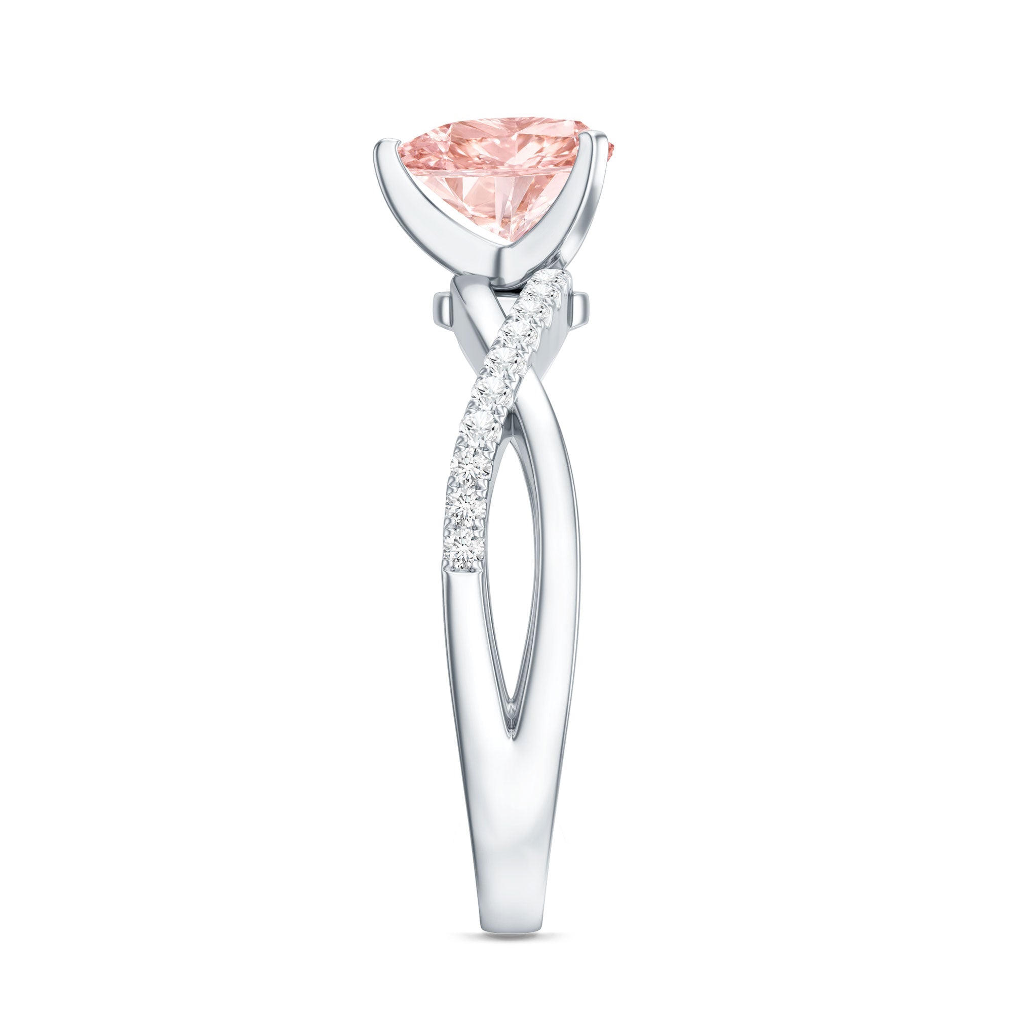 IGI Certified 1 CT Solitaire Lab Grown Pink Diamond Heart Engagement Ring