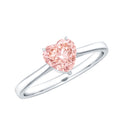 1 CT Lab Grown Pink Diamond Heart Promise Ring with IGI Certificate