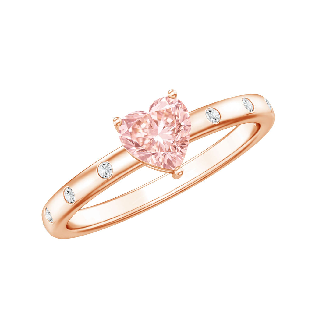 IGI Certified Solitaire Lab Grown Pink Diamond Engagement Ring for Women