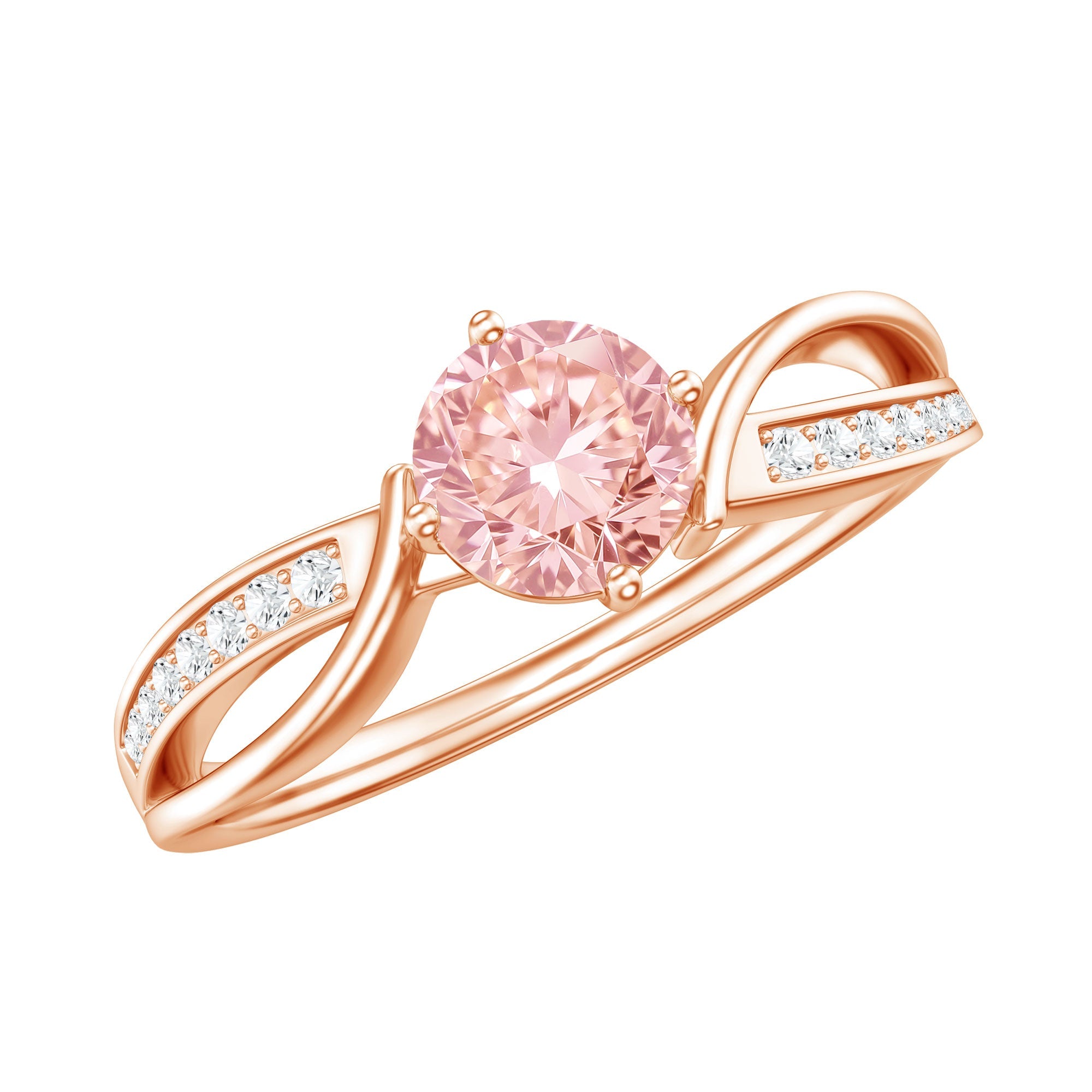 1 CT Lab Grown Pink Diamond Infinity Engagement Ring with IGI Certificate